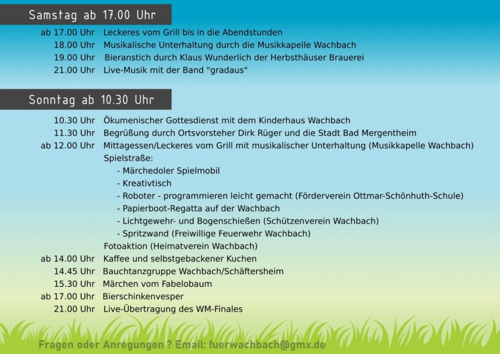 Programm Dorffest 2026