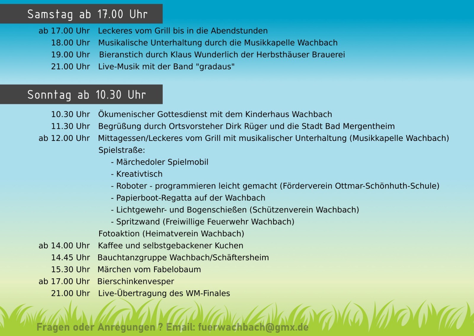 Programm Dorffest 2026